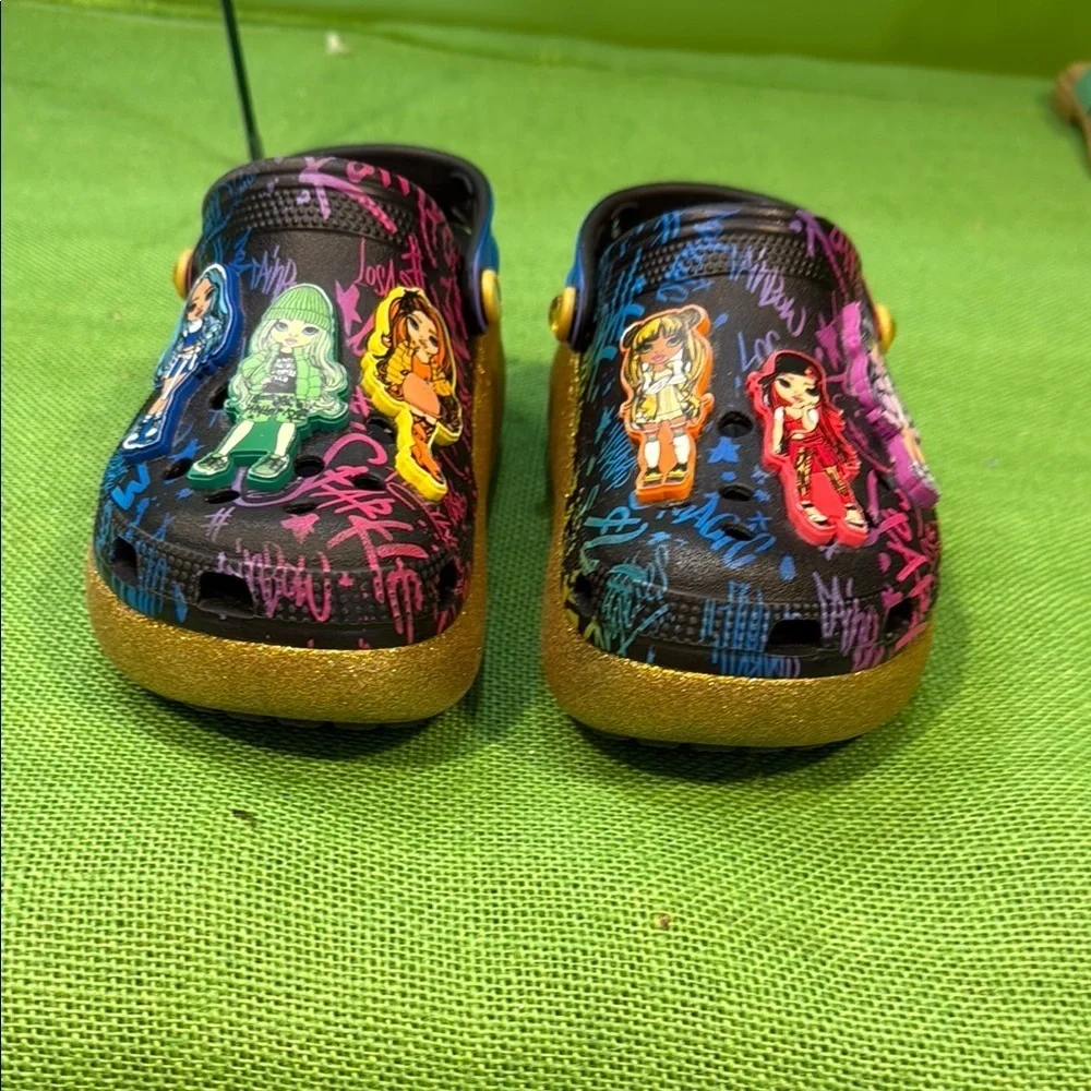 RARE Colorful Kids Crocs Rainbow High Cutie Crush Clogs size 2J